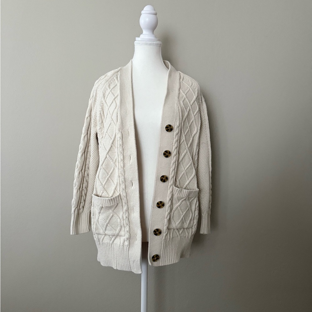 GAP Cream Long Cardigan Sweater